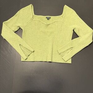 Wild Fable Cropped Flared Sleeve Sweater Women's XXL Scalloped Next Boho Fairy